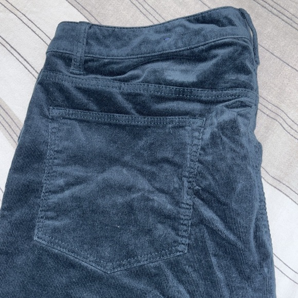 Talbots 14p High Waisted Straight Leg Corduroy Pants Aqua Blue - Picture 3 of 4